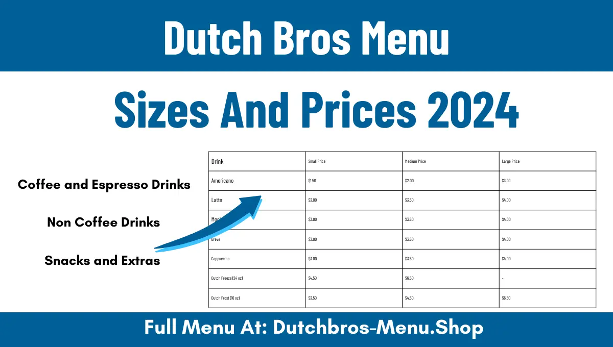 Dutch Bros Menu Sizes And Prices