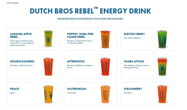 most popular Dutch Bros rebel